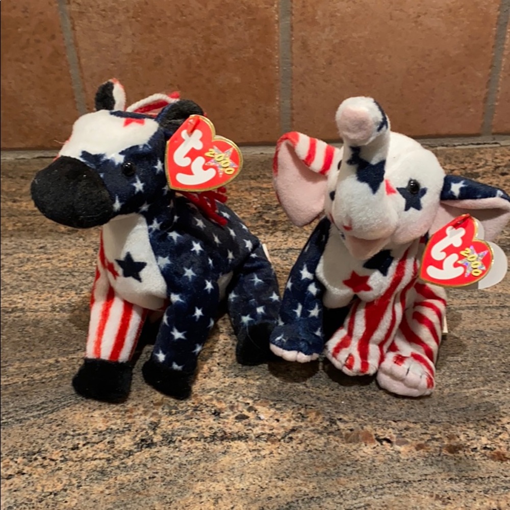 Righty & Lefty 2000 Original TY Beanie Babies